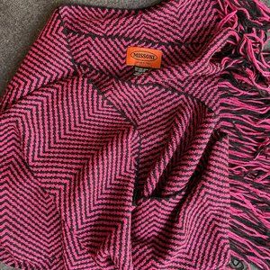 Missoni Pink & Black Striped Winter Scarf